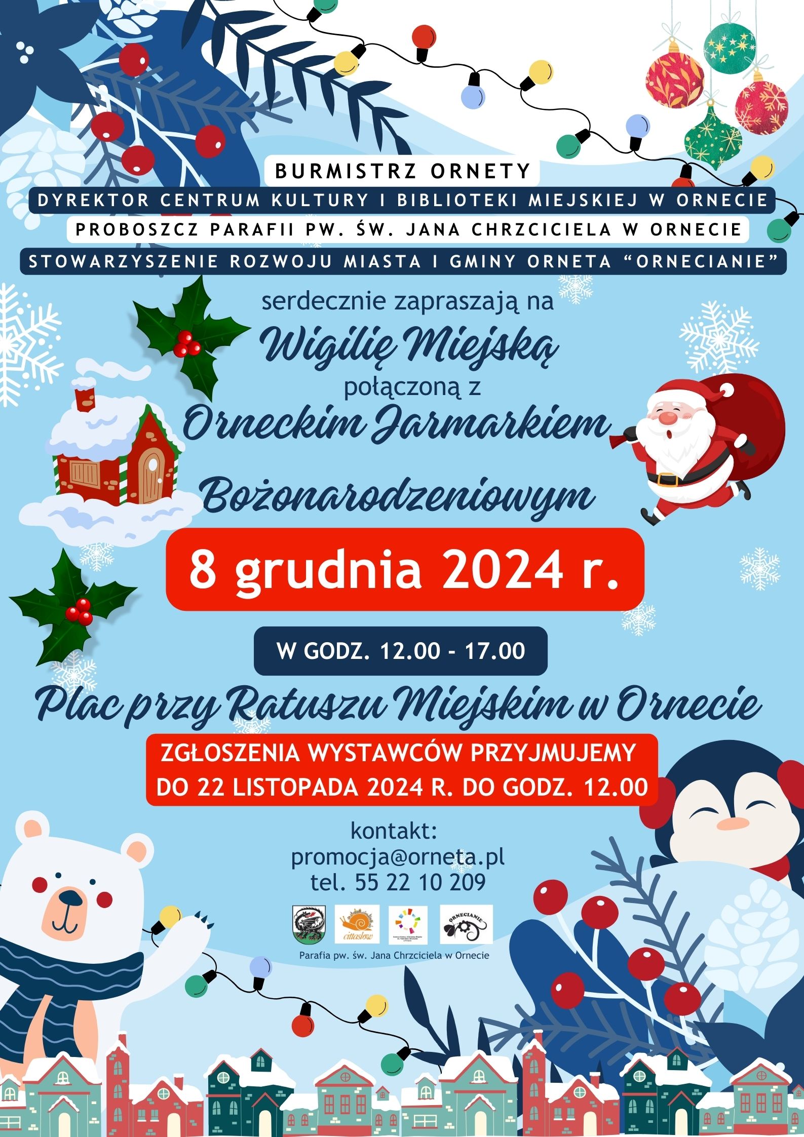 Wigilia Miejska połączona z Orneckim Jarmarkiem Bożonarodzeniowym